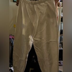 White cuffed sweatpants
